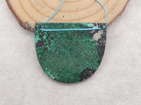 Natural Chrysocolla Gemstone Double Hole Pendant Bead Online now