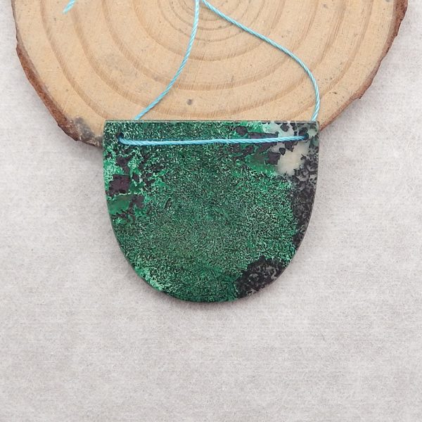 Natural Chrysocolla Gemstone Double Hole Pendant Bead Online now