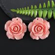 Pink Conch Shell Carved Flower Fashion For Women Earring Beads ,Birthday Gift,Women s Jewelry Accessories DIY,33×13mm,12.3g Discount