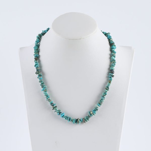 1 Strand 16-18 Inch Natueal Turquoise Gemstone Necklace,925 Sterling Silver Findings, 5x4x2mm,9x7x2mm,18.7g Online