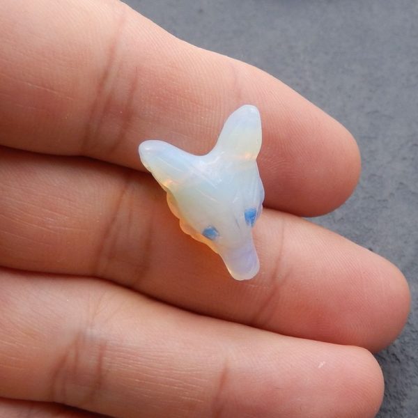 Opalite Carved wolf head Pendant Bead 23*17*9mm, 3.8g Discount