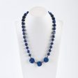 1 Strand 18.5 Inch Lapis Lazuli Gemstone Necklace,Unique Gemstone Necklace,Best Gemstone Jewelry Gift,17x8mm,10x4mm 56.2g For Sale