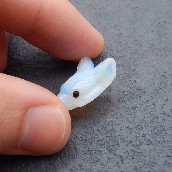 Opalite Carved wolf head Pendant Bead 23*17*9mm, 3.8g Discount