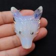 Opalite Carved wolf head Pendant Bead  46x35x13mm, 22.1g Fashion