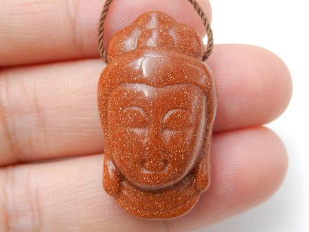 Red Goldstone Carved Guanyin Pendant Bead 29x17x10mm, 7.4g Online Hot Sale