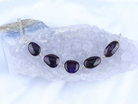 Natural Sugilite Gemstone Bracelet with 925 Sterling Silver Accessories 18x10x4mm, 14x11x4mm, 10.6g Online Hot Sale