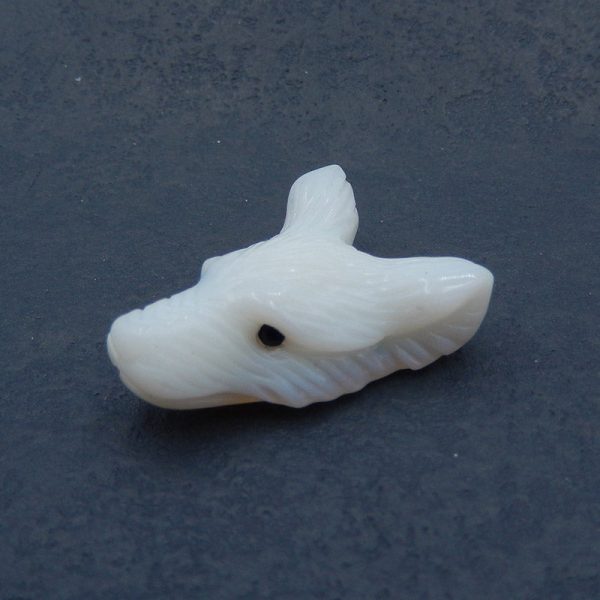 Opalite Carved wolf head Pendant Bead 35x27x13mm, 12.2g Online