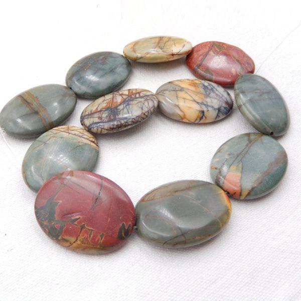 11 PCS Natural Red Creek Jasper Pendant Beads 40X30X10mm, 186.7g Online Sale