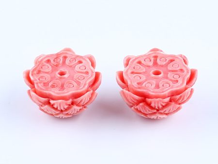 BITEFU 1Pair Pink Conch Shell (Made Of Powder Of Shell, Color Is Enhanced ) Lotus Flower, 17.2g For Cheap