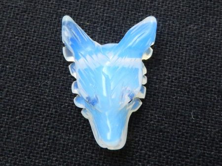 Opalite Carved wolf head Pendant Bead 25x19x9mm, 3.8g Fashion