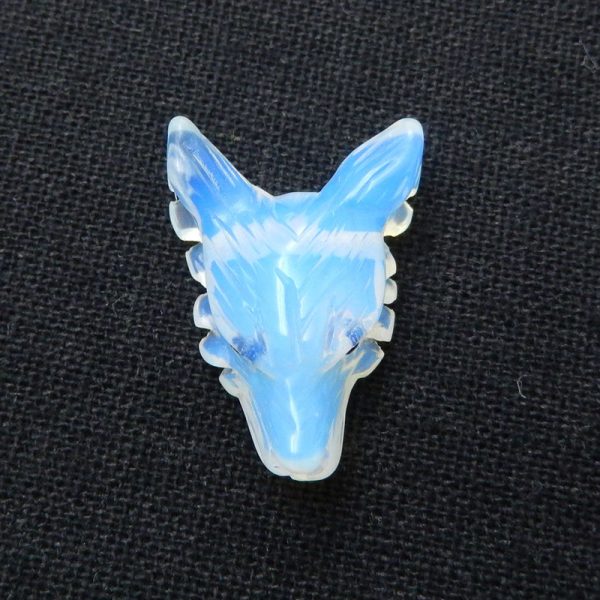 Opalite Carved wolf head Pendant Bead 25x19x9mm, 3.8g Fashion