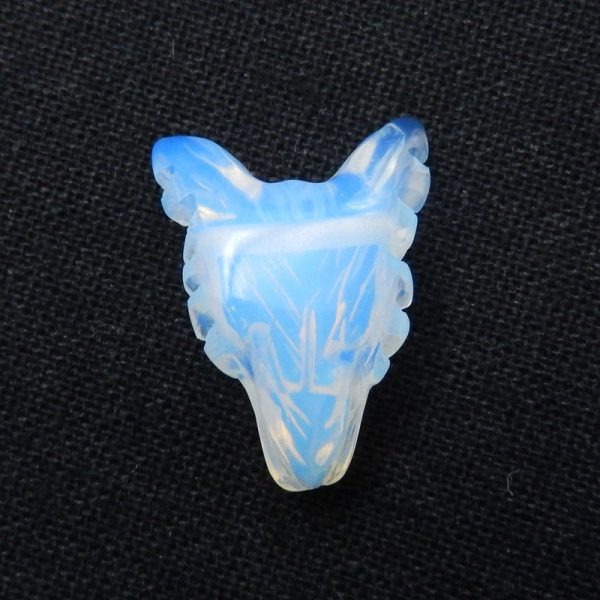 Opalite Carved wolf head Pendant Bead 25x19x9mm, 3.8g Fashion