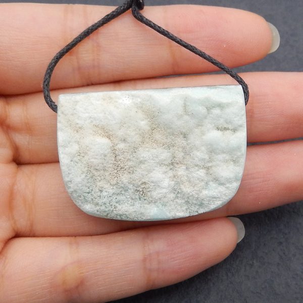 New Natural Druzy Hemimorphite Side Drilled Gemstone Pendant Bead, Gemstone For Jewelry Cabochon Making, Gem Jewelry Gift, 25x35x10mm, 18g Sale