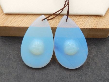 Opalite Carved buddha Earring Beads 34x21x6mm, 9.9g Online