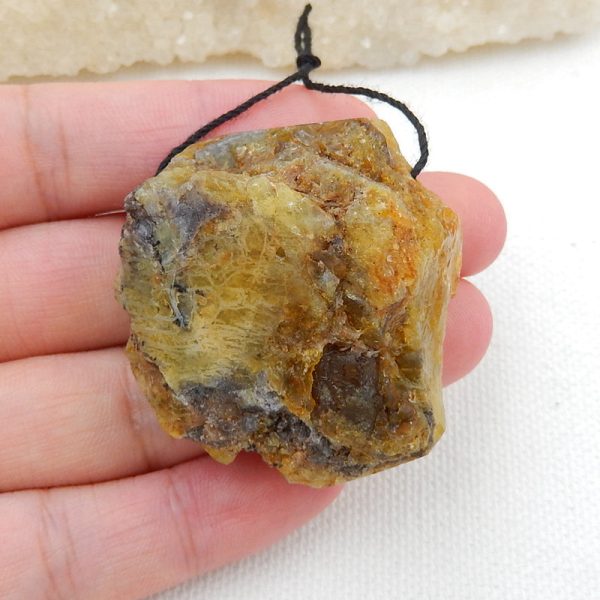 Natural Yellow Opal Pendant Bead 39x36x20mm, 24.8g Sale