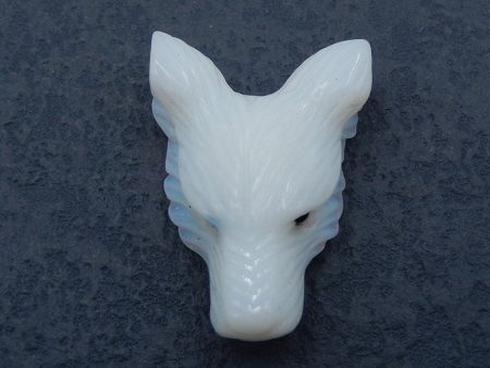 Opalite Carved wolf head Pendant Bead 35x27x13mm, 12.2g Online