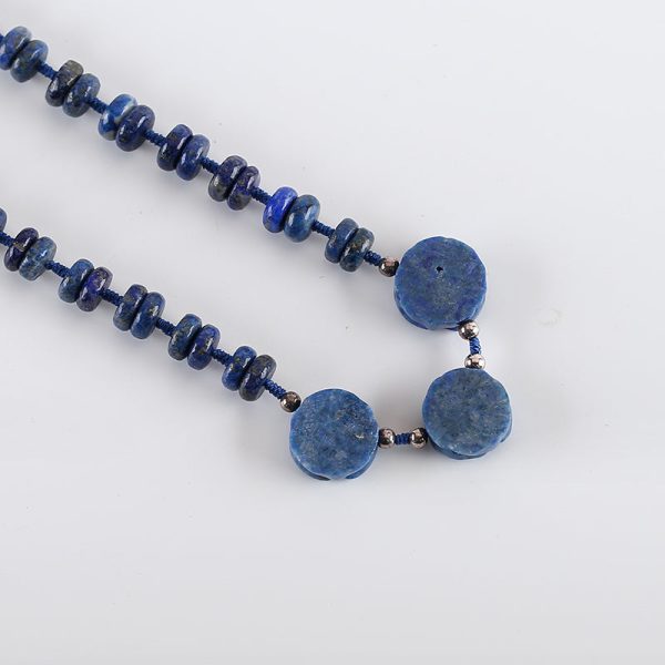 1 Strand 18.5 Inch Lapis Lazuli Gemstone Necklace,Unique Gemstone Necklace,Best Gemstone Jewelry Gift,17x8mm,10x4mm 56.2g For Sale