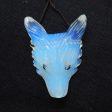 Opalite Carved wolf head Pendant Bead  46x35x13mm, 22.1g Fashion