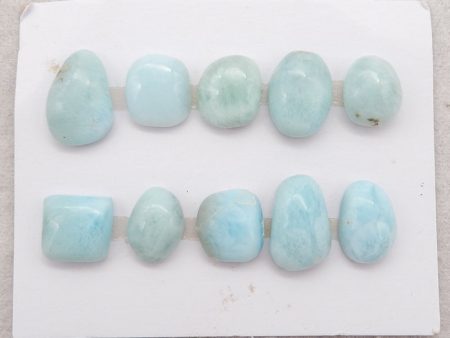 10 PCS Natural Larimar Cabochons ,15x12x3mm, 12.2g Discount