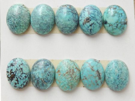 10 PCS Natural Turquoise Cabochons 9x7x3mm, 2.7g Online