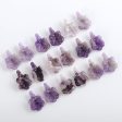 BITEFU 1 Pair Carved Natural Amethyst Flower Gemstone Earring Beads, Popular Flower Beads For Jewelry DIY Making, 10g Discount