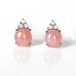 5mm Rhodochrosite And Diamond Earrings 18-Carat Platinum 7.5ct For Discount