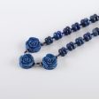 1 Strand 18.5 Inch Lapis Lazuli Gemstone Necklace,Unique Gemstone Necklace,Best Gemstone Jewelry Gift,17x8mm,10x4mm 56.2g For Sale