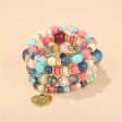 BITEFU Bohemian ethnic style retro fashion multi-layer bracelet crystal peach heart beaded ladies hand jewelry necklace Online