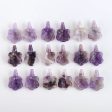 BITEFU 1 Pair Carved Natural Amethyst Flower Gemstone Earring Beads, Popular Flower Beads For Jewelry DIY Making, 10g Discount