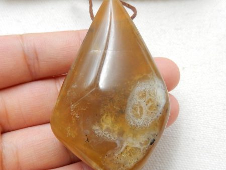 Natural Yellow Opal Pendant Bead 58x38x21mm, 48.2g Discount