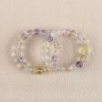 BITEFU Handmade Natural Amethyst And White Quartz, Citrine ,Colorful Gemstone Bracelet, Unique Gemstone Jewelry , 25.5g Discount