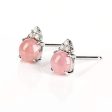 5mm Rhodochrosite And Diamond Earrings 18-Carat Platinum 7.5ct For Discount