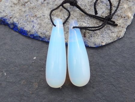 Opalite Gemstone Earring Beads,Drilled Stone Earring Pair, Handmade Jewelry DIY Making, 29x9m, 5.9g Online Sale