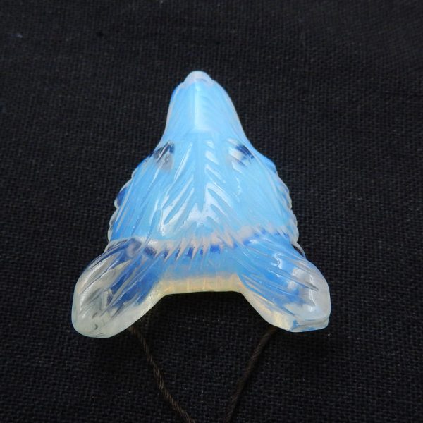 Opalite Carved wolf head Pendant Bead  46x35x13mm, 22.1g Fashion