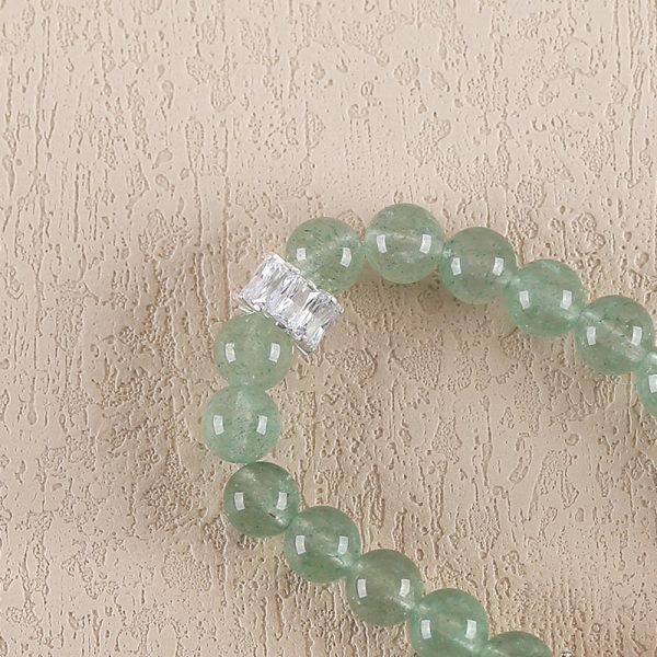 BITEFU Natural Green Strawberry Quartz And White Quartz Gemstone Bracelet, Gemstone Jewelry, 19.2g For Discount