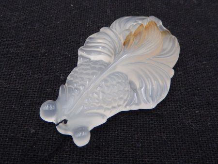 1 PC Natural Rare East Java Maganese Agate Carved Fish Pendant Bead 50mm, 13g For Discount