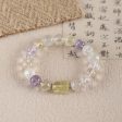 BITEFU Handmade Natural Amethyst And White Quartz, Citrine ,Colorful Gemstone Bracelet, Unique Gemstone Jewelry , 25.5g Discount