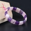 Natural Pink Quartz and Amethyst Bracelet 15*13*6mm, 21mm length, 38.5g Discount