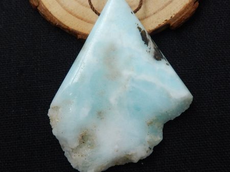 Naural Larimar Pendant Bead 58x45x10mm, 29.7g Online Sale