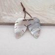 New! Carved Natural Stone Grey Shell Leaf Shape Gemstone Earring Beads, Handmade Jewelry, Popular Earring Pair, 26x14x2mm, 2.7g Sale