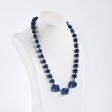 1 Strand 18.5 Inch Lapis Lazuli Gemstone Necklace,Unique Gemstone Necklace,Best Gemstone Jewelry Gift,17x8mm,10x4mm 56.2g For Sale