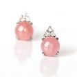 5mm Rhodochrosite And Diamond Earrings 18-Carat Platinum 7.5ct For Discount