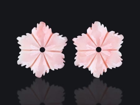 BITEFU 1Pair Pink Conch Shell (Made Of Powder Of Shell, Color Is Enhanced ) Flower, 1g Online Sale