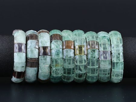 Natural Fluorite Bracelet 18*13*6mm, 20cm length, 54.9g on Sale