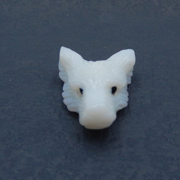 Opalite Carved wolf head Pendant Bead 35x27x13mm, 12.2g Online