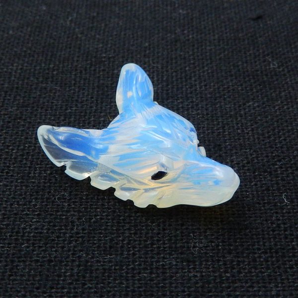 Opalite Carved wolf head Pendant Bead 25x19x9mm, 3.8g Fashion