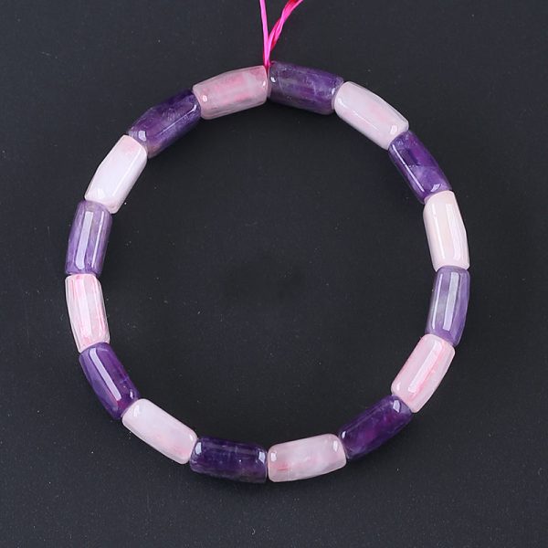 Natural Pink Quartz and Amethyst Bracelet 15*13*6mm, 21mm length, 38.5g Discount