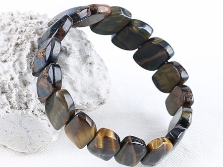 Natural Tiger s Eye Bracelet 16*12*6mm, 19cm length, 39g on Sale