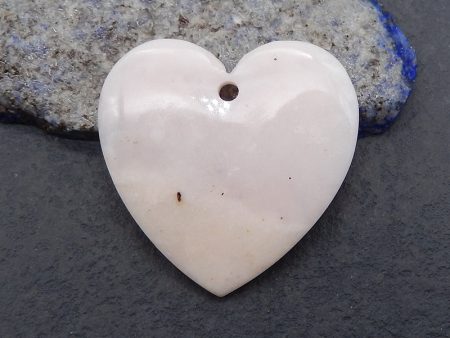 New Natural Pink Opal Heart Gemstone Pendant Bead, Popular Drilled Pendant For DIY Making,Gemstone For Jewelry Making, 38×37×6mm, 10g Online now