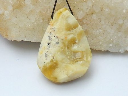 Natural Yellow Opal Pendant Bead 42x30x14mm, 16.5g Cheap